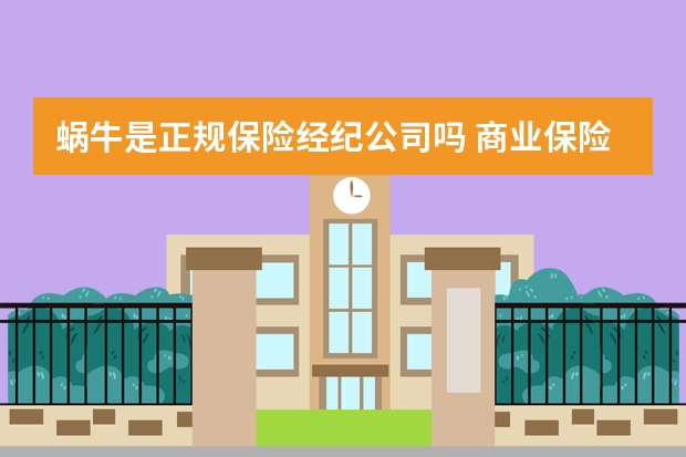 蜗牛是正规保险经纪公司吗 商业保险是社会保障体系的什么