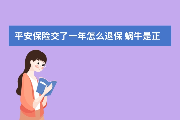 平安保险交了一年怎么退保 蜗牛是正规保险经纪公司吗