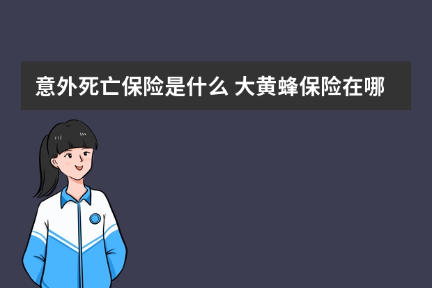 意外死亡保险是什么 大黄蜂保险在哪里购买