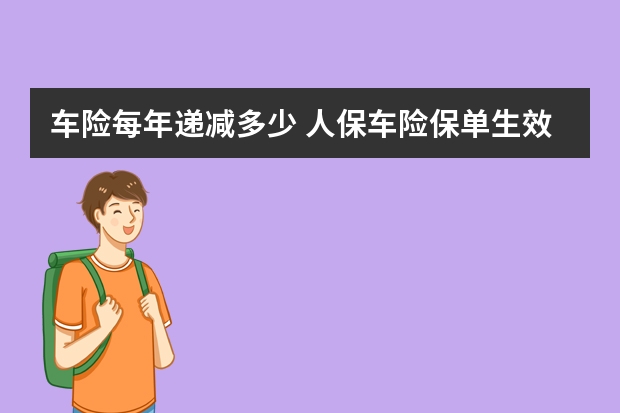 车险每年递减多少 人保车险保单生效之前可以退保吗