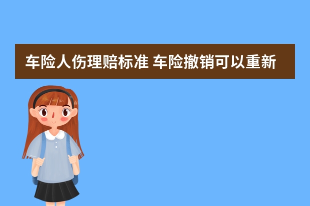 车险人伤理赔标准 车险撤销可以重新报吗