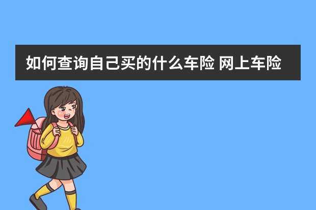 如何查询自己买的什么车险 网上车险怎样